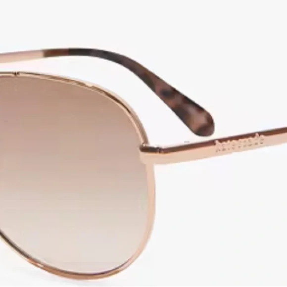 KATE SPADE NEW YORK Emmaline Rose Gold Aviator Sunglasses - Picture 2 of 3